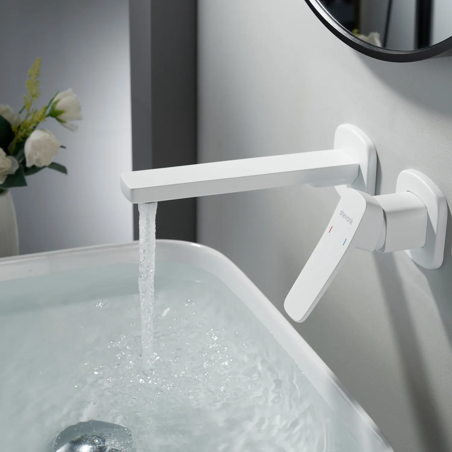 Смеситель для раковины встраиваемый Shevanik S9941C, белый