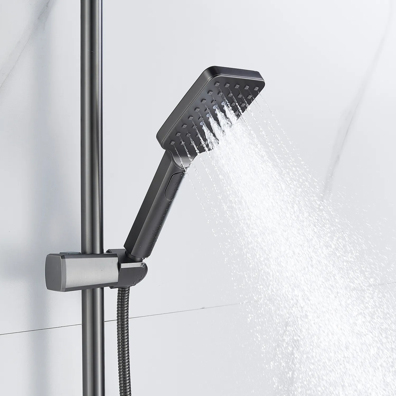 Душевая система Shevanik S8936T, оружейная сталь