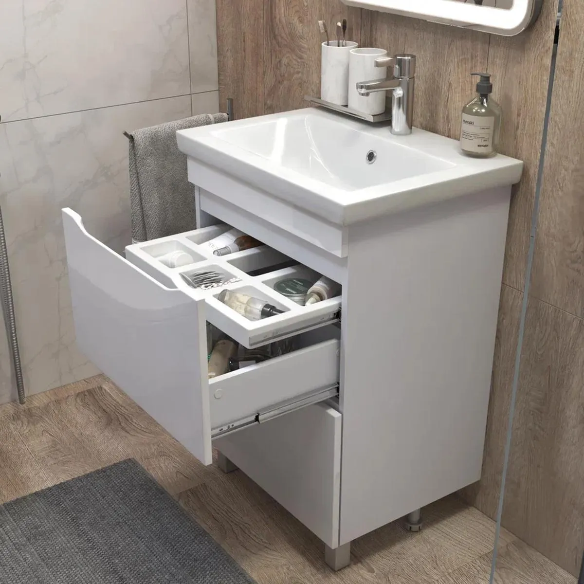 Тумба с раковиной напольная VIGO Grani 201, 60 см