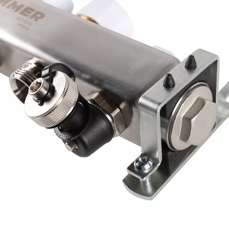 Коллектор Rommer 1"x3/4" на 4 контура с запорными клапанами (нерж. сталь) (RMS-3201-000004)
