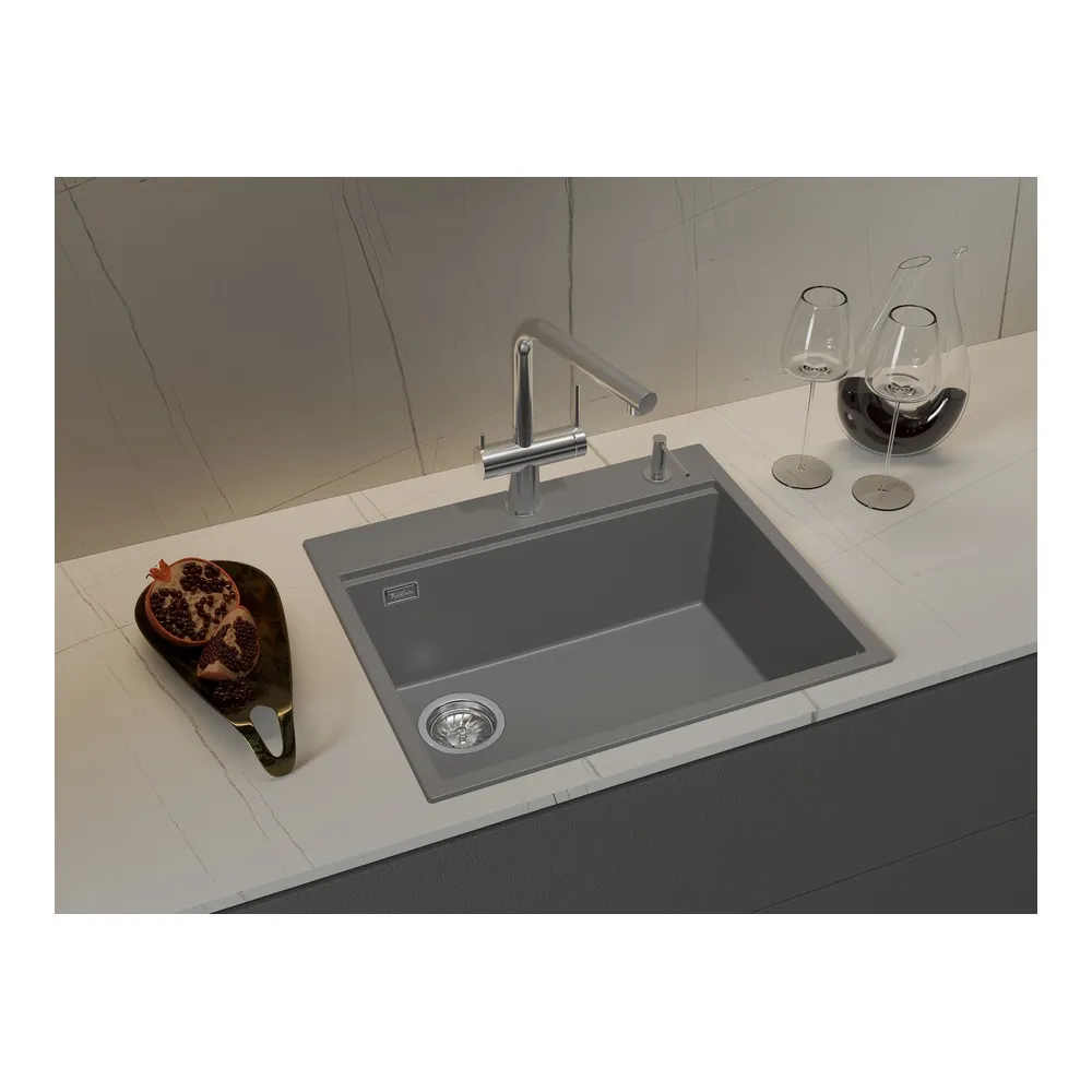 Кухонная мойка Rivelato TESORO TR-605-L, серый металлик