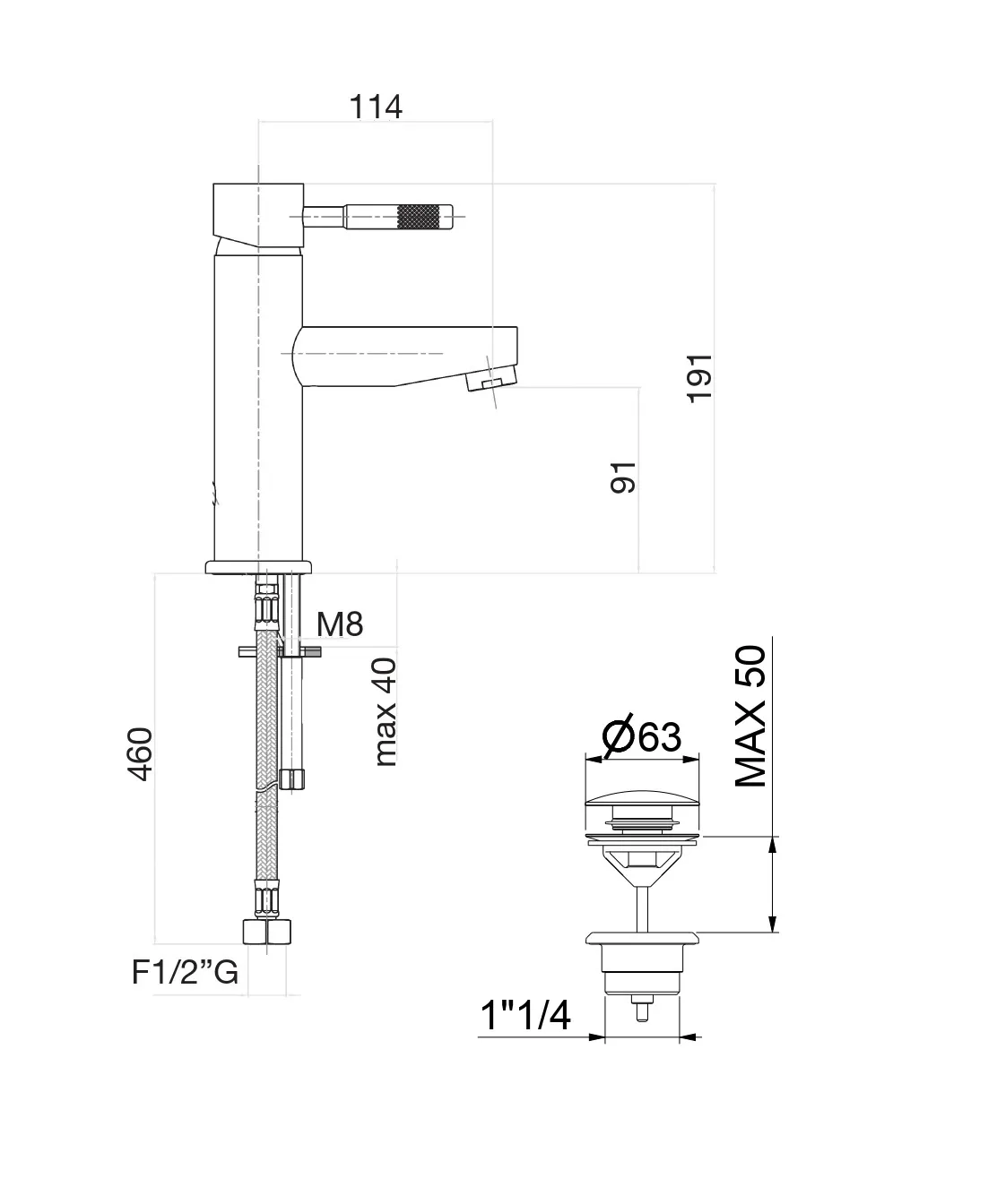 Смеситель для раковины Fiore XENON 44NN5271, черный