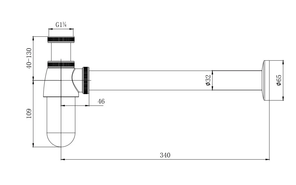 Сифон AQUATEK AQ6011MB, матовый черный