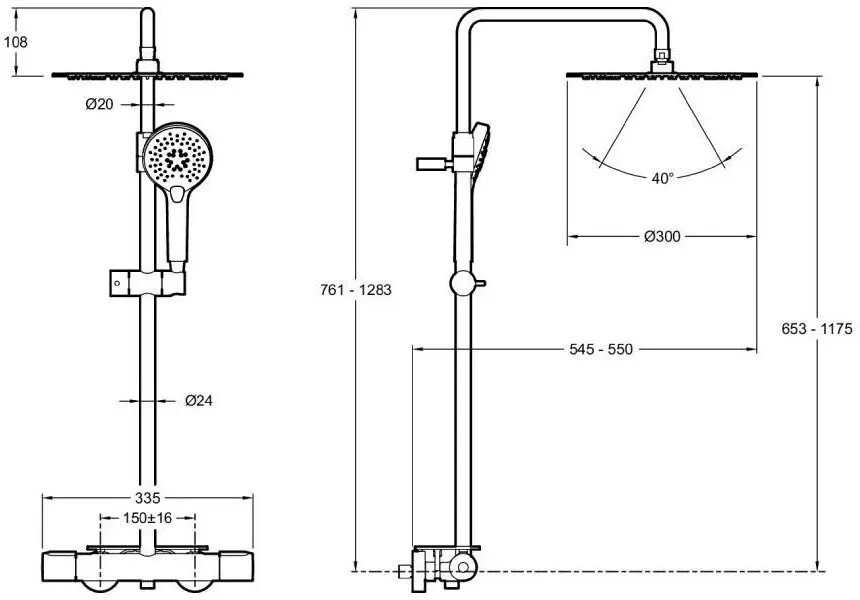 Душевая система Jacob Delafon Metro E26589-CP
