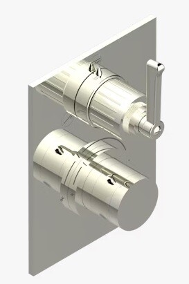 Смеситель для душа THG Hamptons with lever handles на 3 потребителя, никель PVD (G4S H55 5600BE)