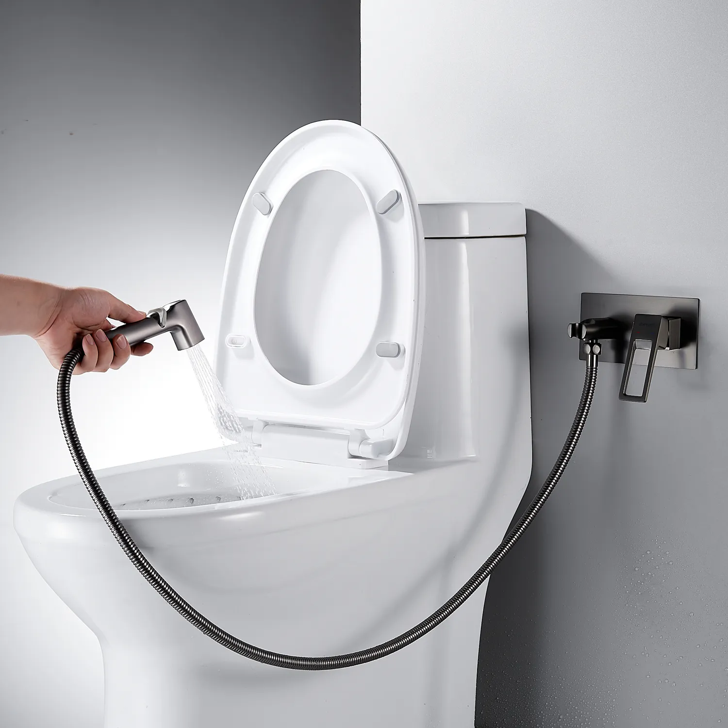 Гигиенический душ со смесителем Shevanik S6805T, оружейная сталь