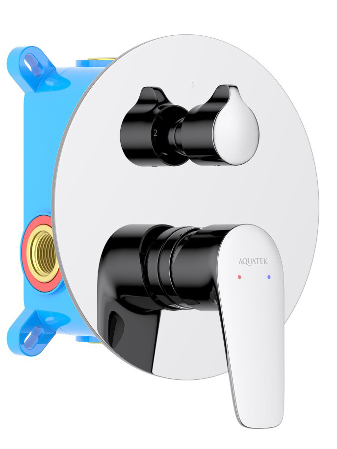 Смеситель для ванны 2 режима AQUATEK БЕТТА, внешняя и скрытая часть, хром AQ1146CR