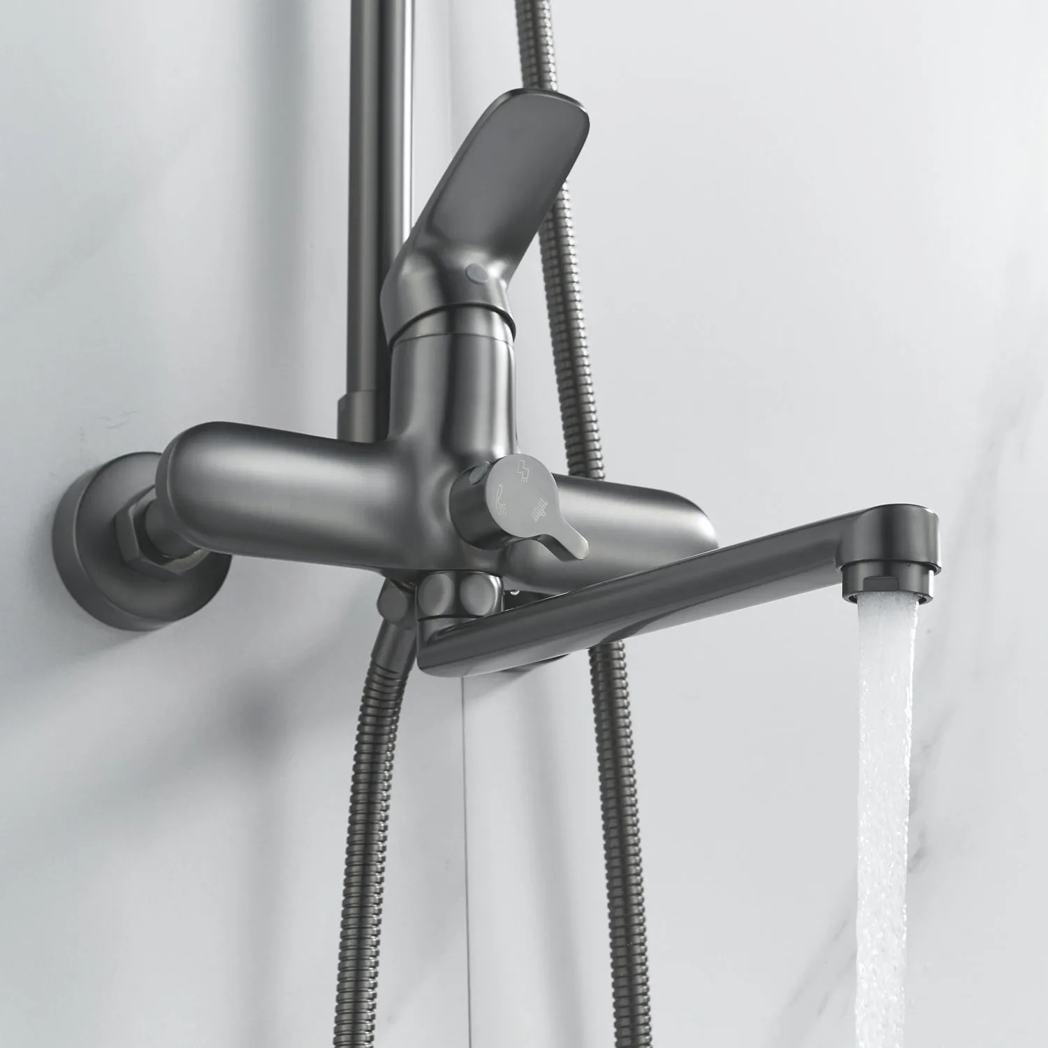 Душевая система Raffine F3685T, оружейная сталь