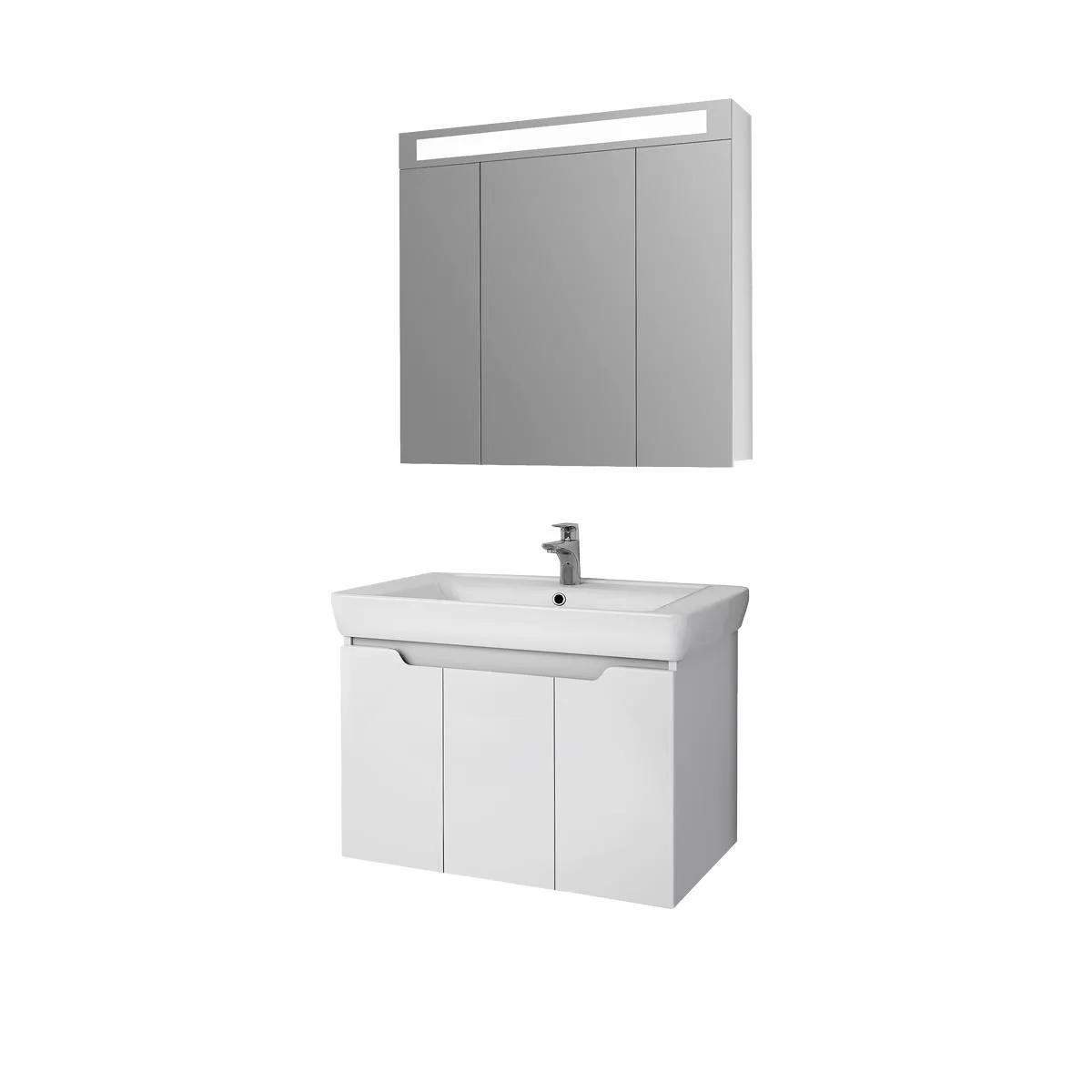 Тумба с раковиной подвесная Dreja Q(D) 80 см, белый