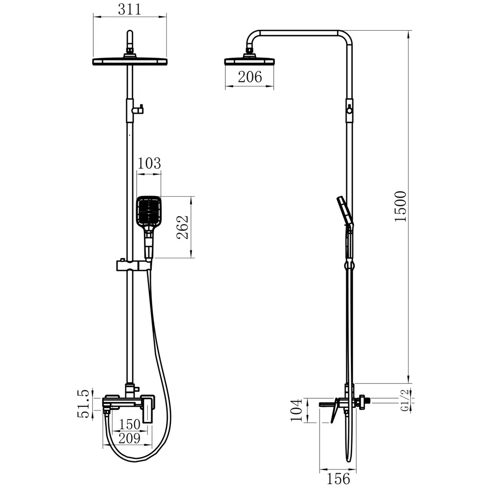 Душевая система Savol S-DG2345C, матовое золото