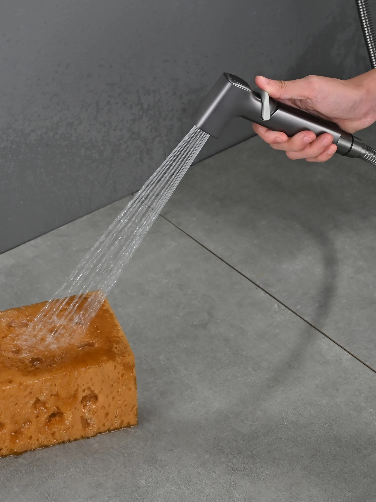 Гигиенический душ со смесителем Rose R245T, оружейная сталь