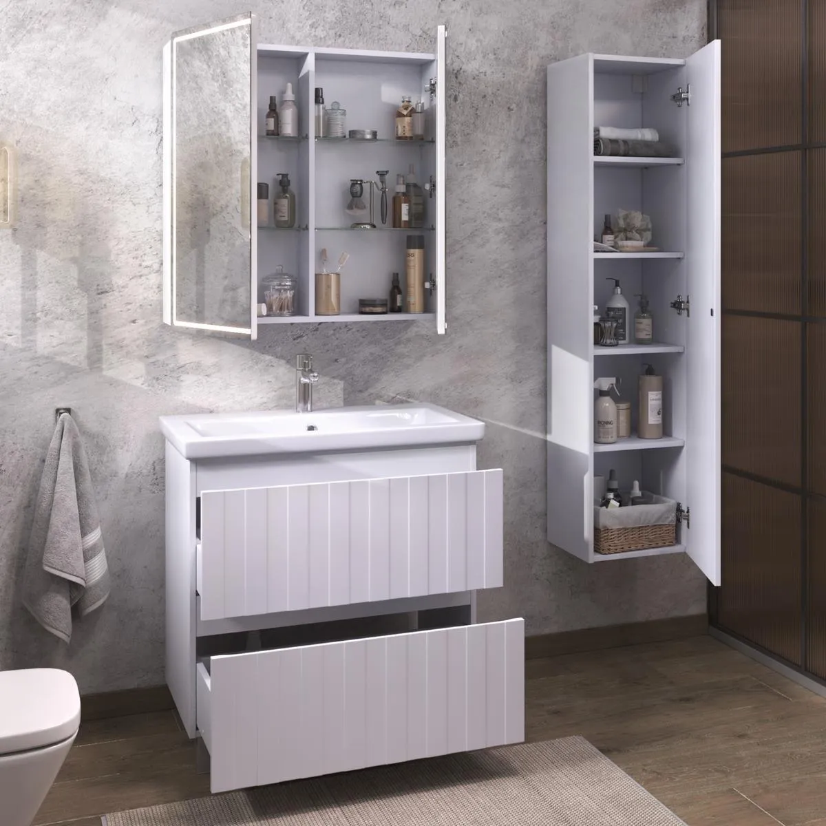 Тумба с раковиной напольная VIGO Finlay tn.FIN.COM.80.2Y, 80 см