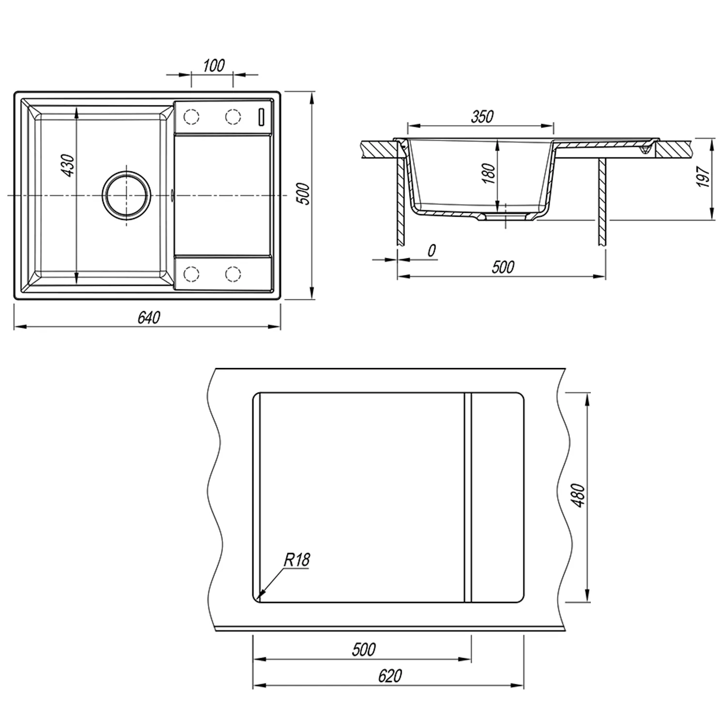 Кухонная мойка Florentina КОНСУЛ 23.020.C0640.305, грей