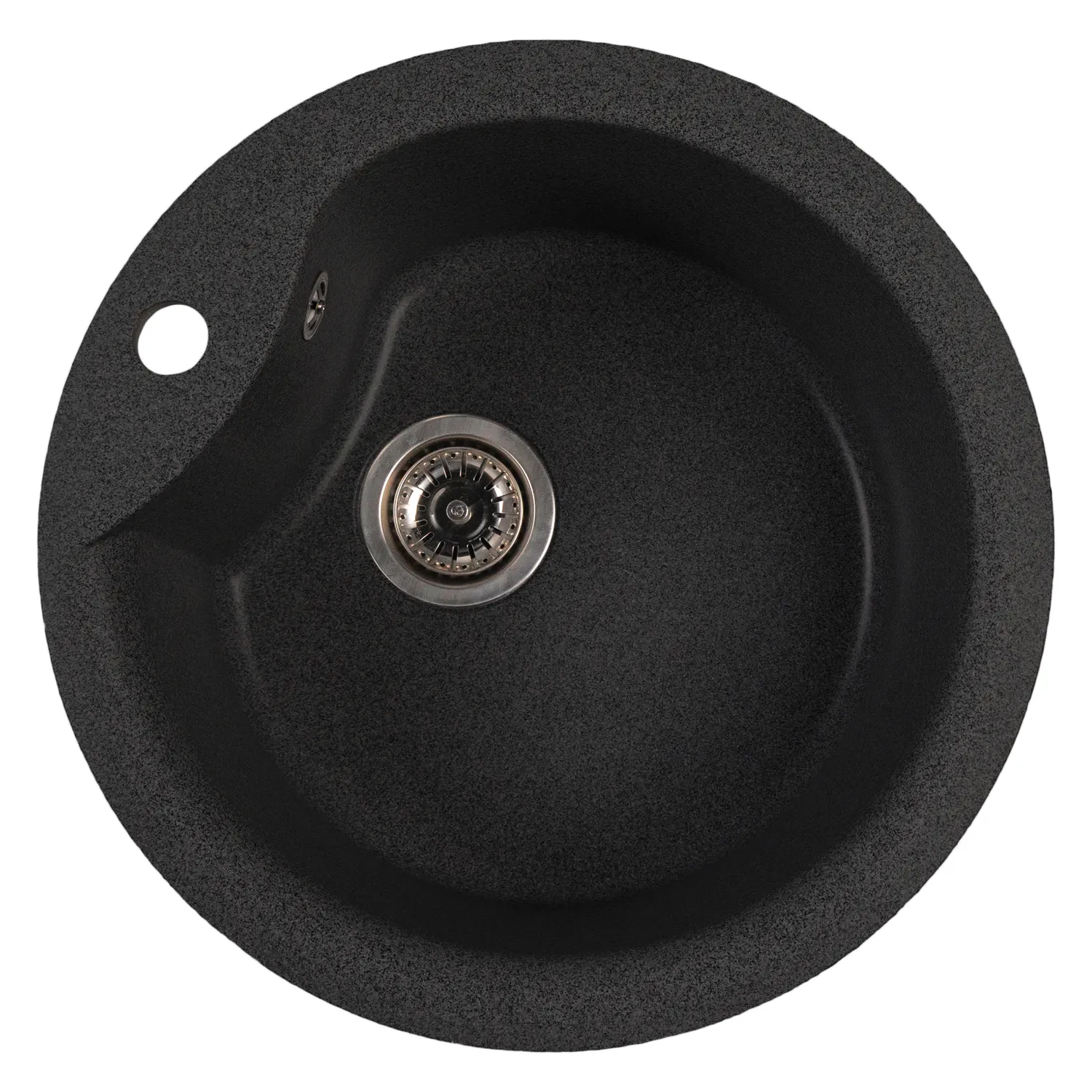 Мойкa MIXLINE МЛ-ГМС101 (ML-GMS101) СТАНДАРТ круглая, черный (308), 480 мм (глуб. чаши 190) (558080)