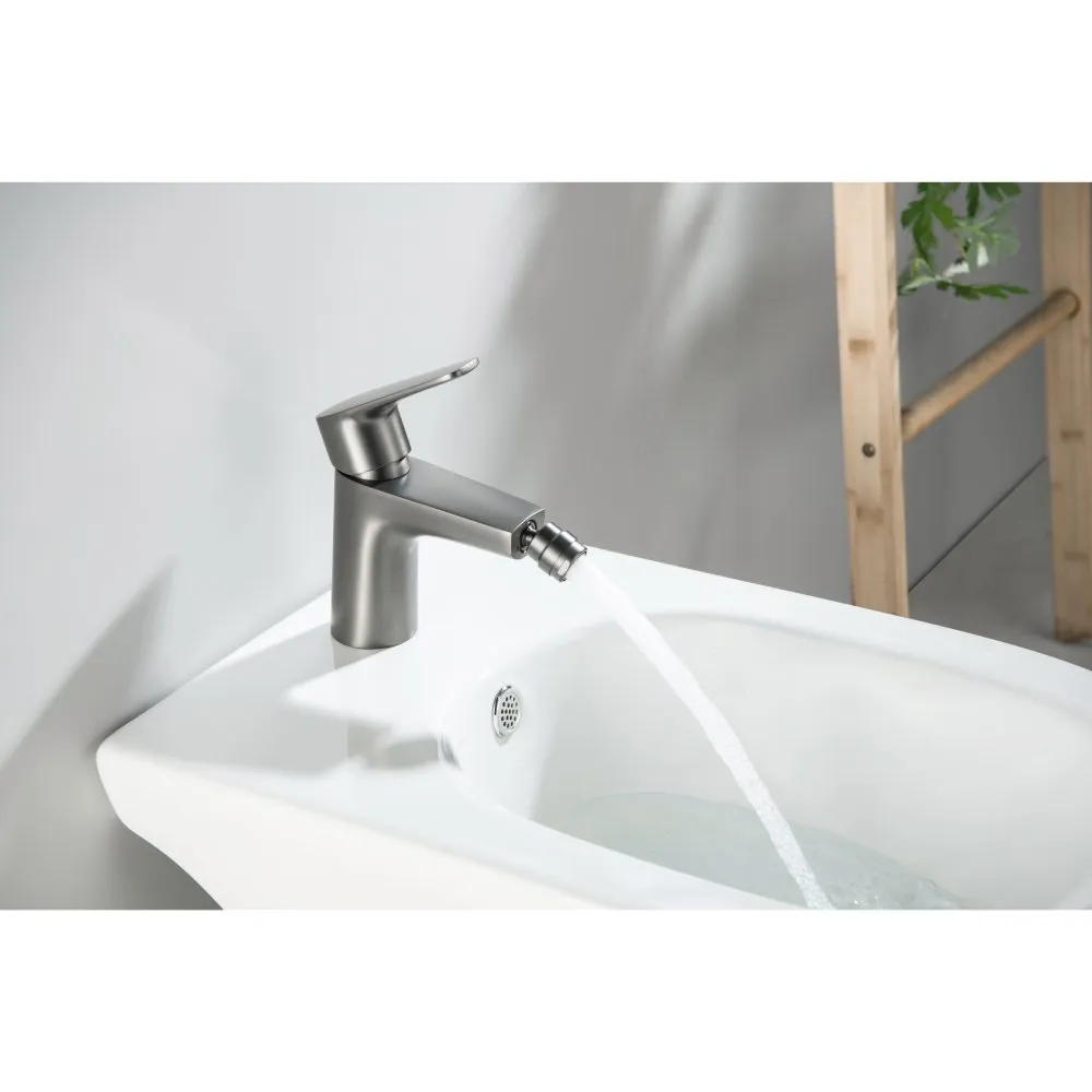 AQ1118BGM БЕТТА смеситель для биде, шлиф. черный хром