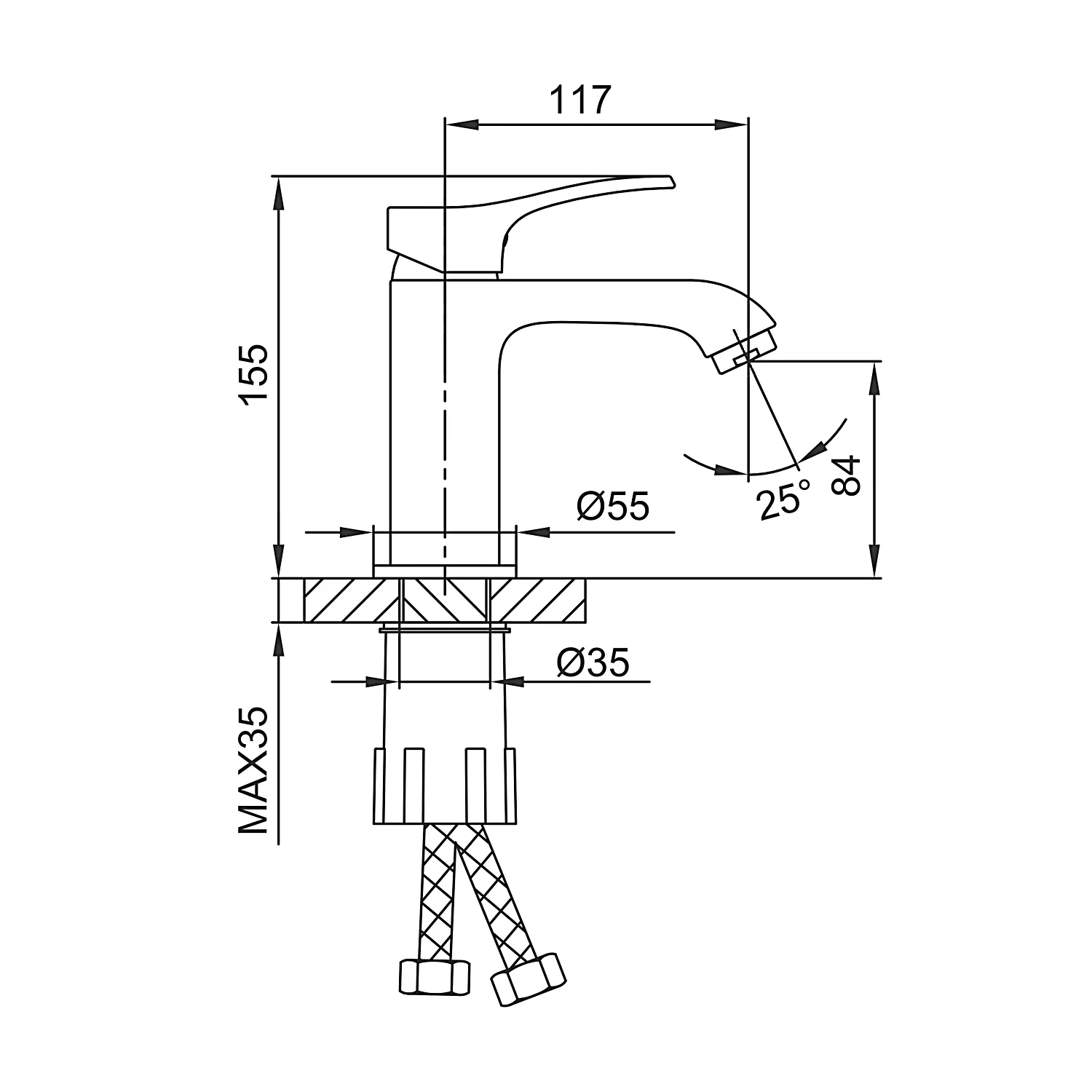 Смеситель для раковины Frap F1075, хром