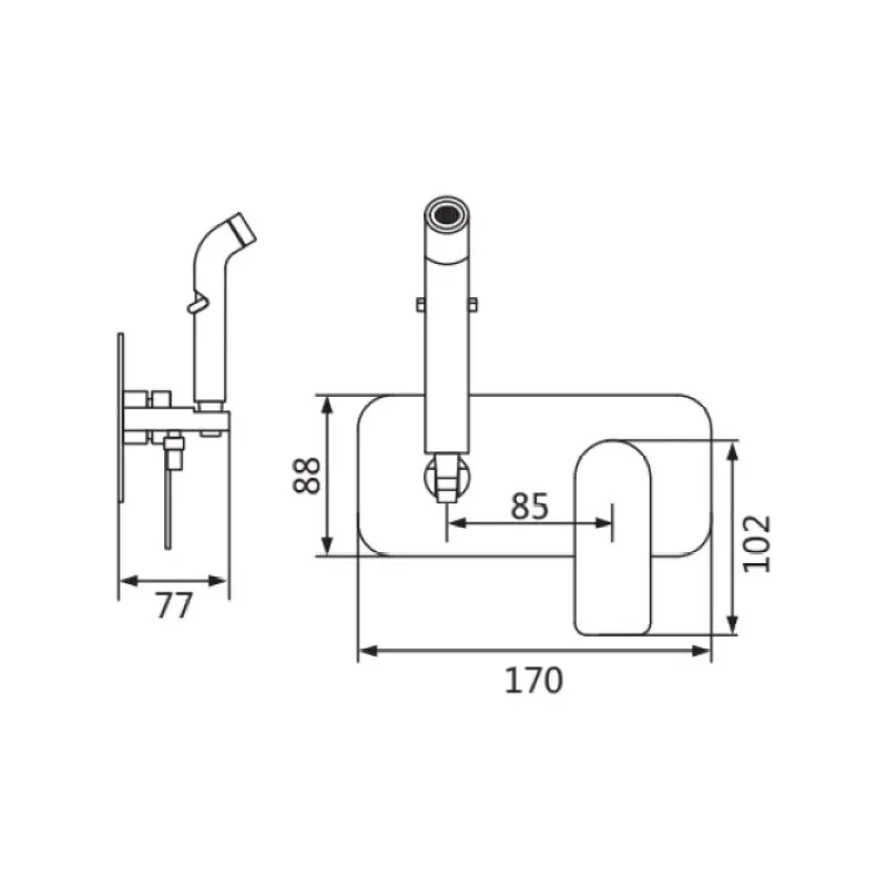 Гигиенический душ со смесителем Shevanik S4105, хром