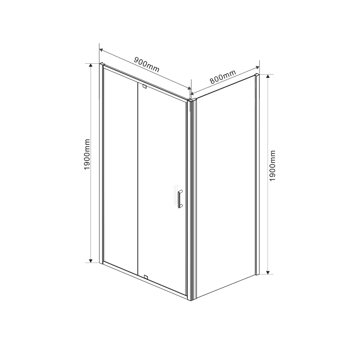 Душевой уголок Vincea Intra (VSR-1I809080CL) 800/900х800 мм, хром, стекло прозрачное