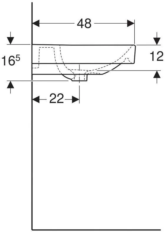 500.229.01.1 Smyle Square Раковина 60х48 см, с отв. под смеситель, с отв. перелива