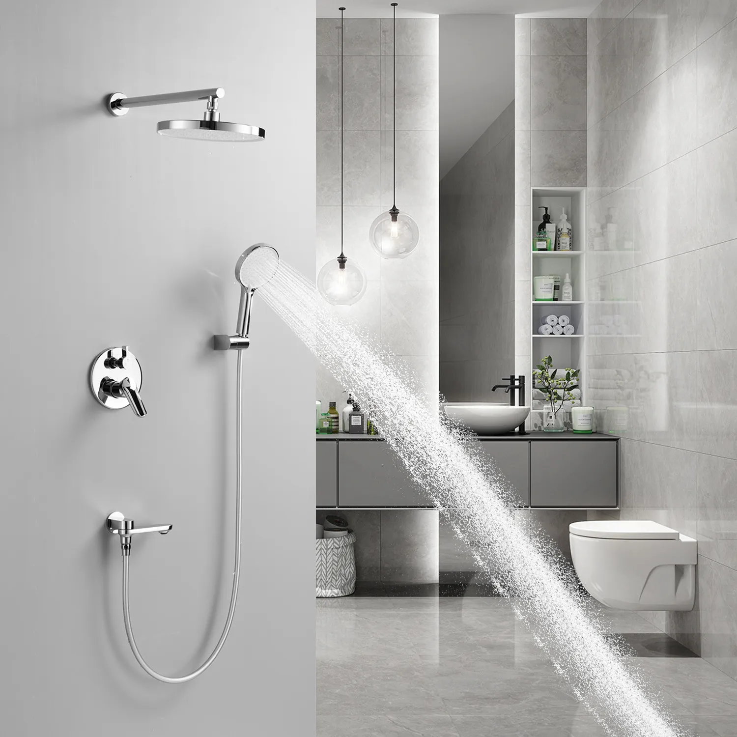 Душевая система встраиваемая Shevanik S4335, хром