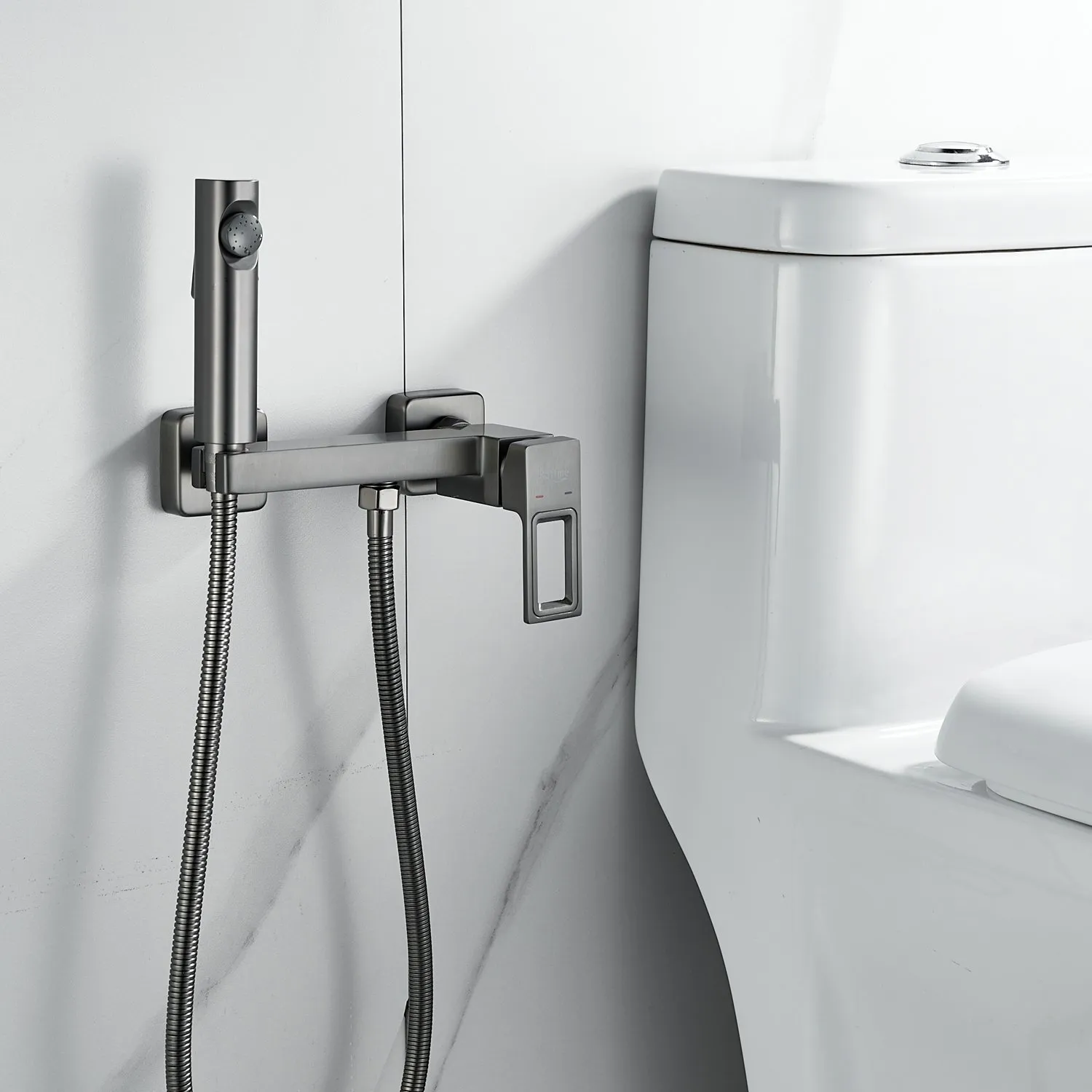 Гигиенический душ со смесителем Raffine F0596T-1, оружейная сталь