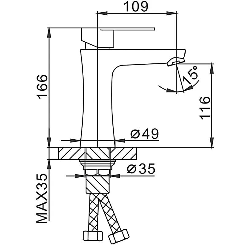 Смеситель для раковины Frap F1048, сатин