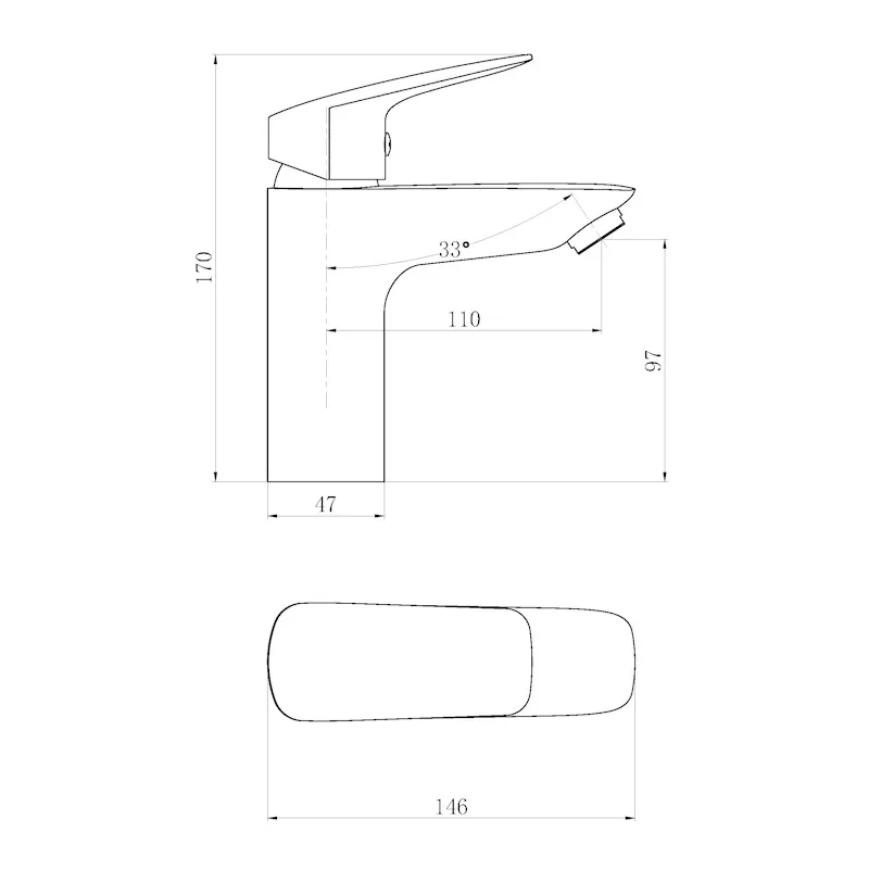 Смеситель для раковины Esko KG26, хром
