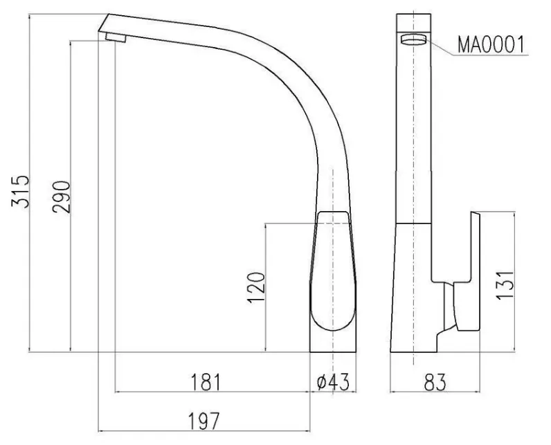 Смеситель для кухни Rav Slezak Kongo V819.5