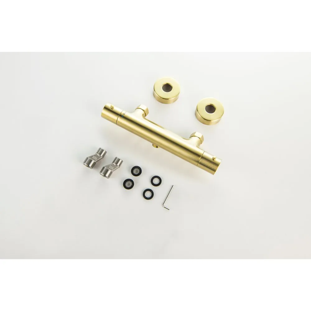 AQ1363BG ЕВРОПА термостатический смеситель для душа, шлиф. золото