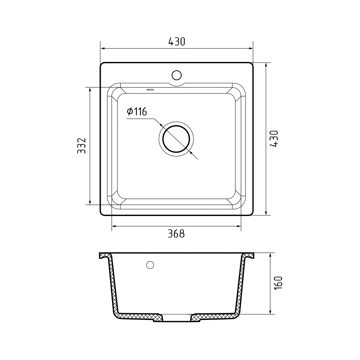 Кухонная мойка ЭкоМ 430.302, песочный