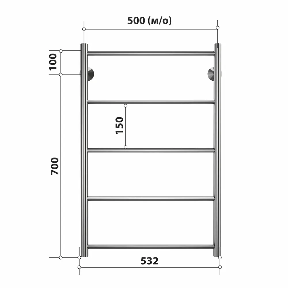 Полотенцесушитель водяной Stelmix 80x50 см, прямой