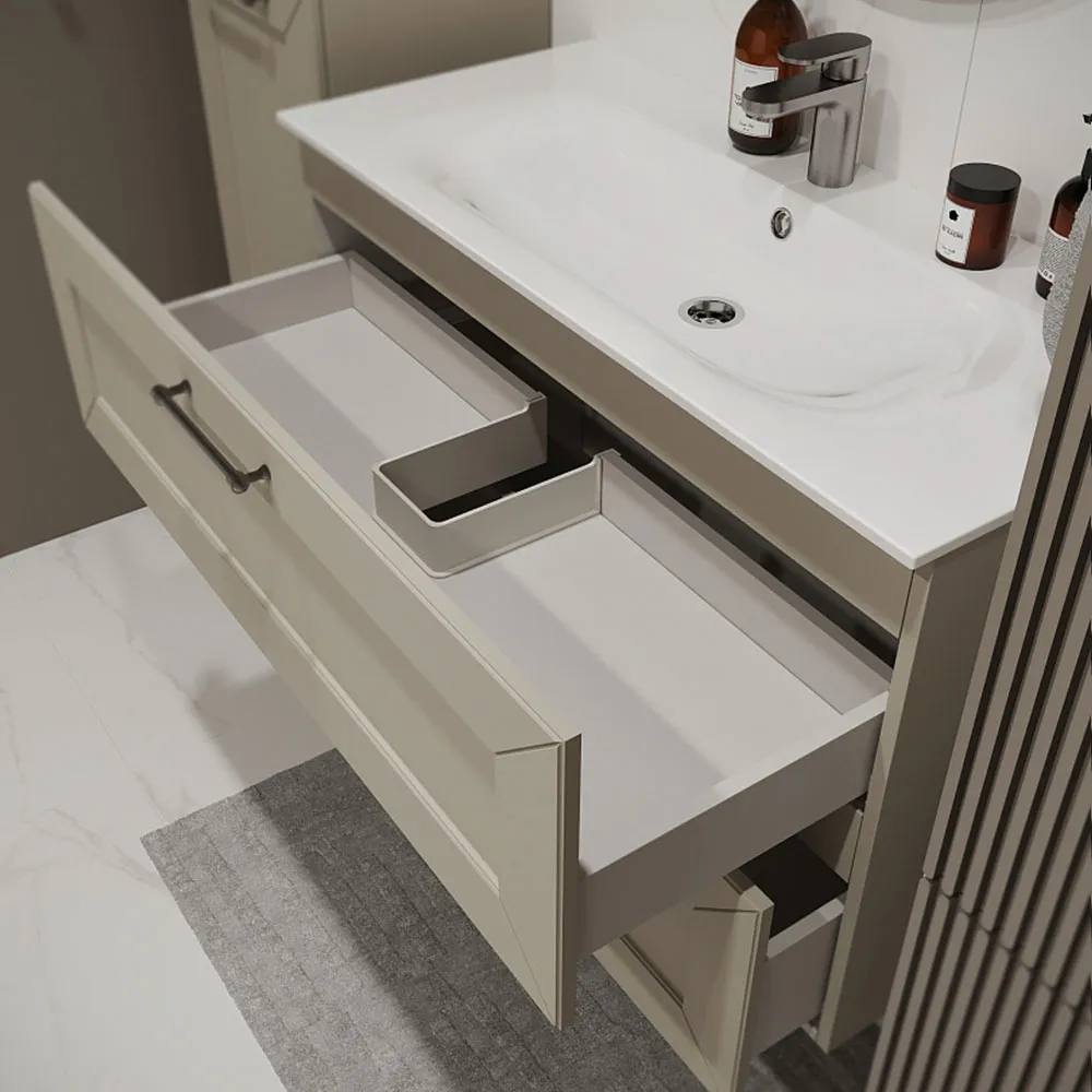 Тумба с раковиной подвесная (100см) Terminus Victoria VIC101002900101O, айвори