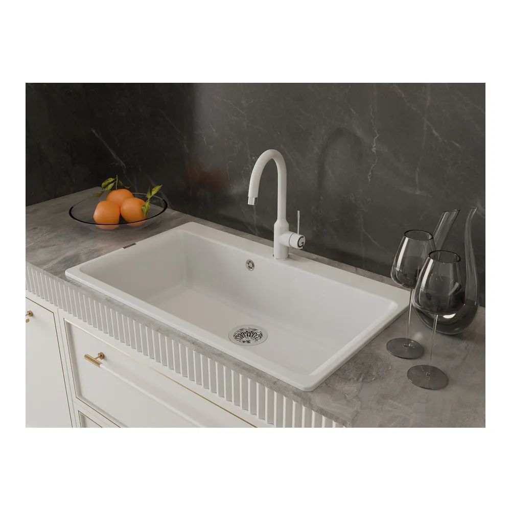 Смеситель для кухни Rivelato Garda 1923502, иней/золото