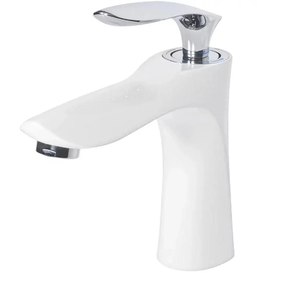 Смеситель для раковины Grocenberg GB2001WC, белый/хром