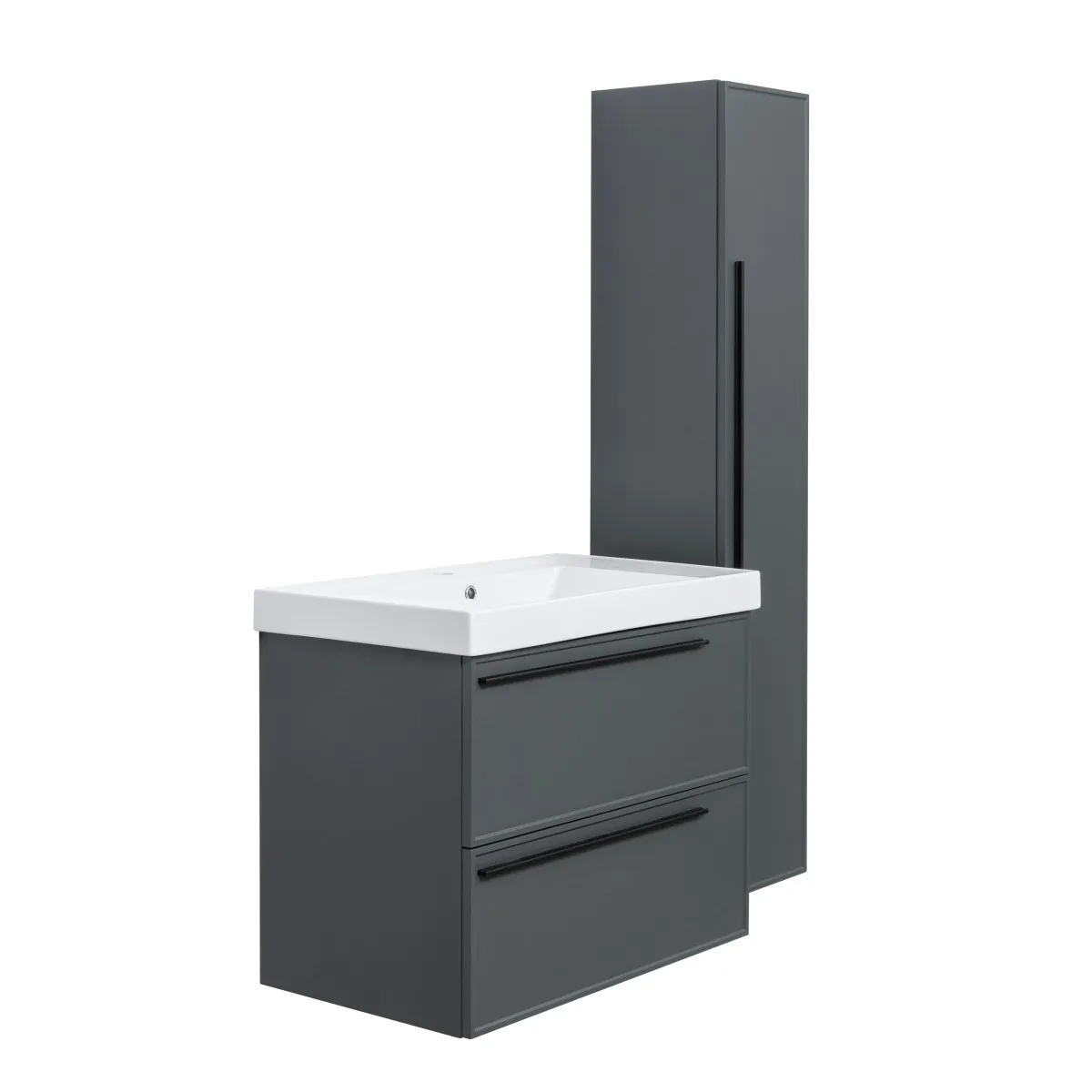 Тумба под раковину подвесная La Fenice Elba TWIN FNC-01-ELB-G-80-2, серо-зеленая