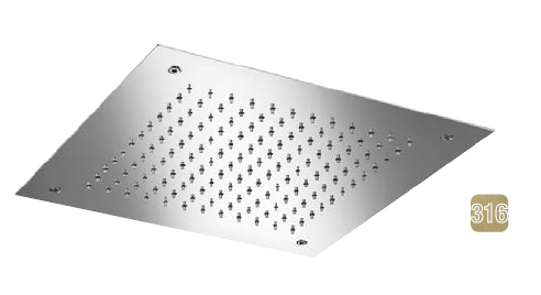 Верхний душ Almar Shower Heads built-n, 380х380, High Brass Brushed PVD (E044046.HB316)