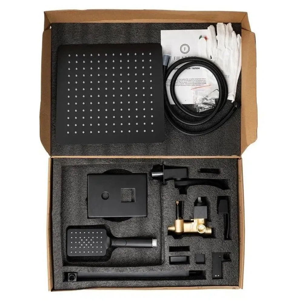 Душевая система встраиваемая FILARETE Waterfall FL1010BL, черный