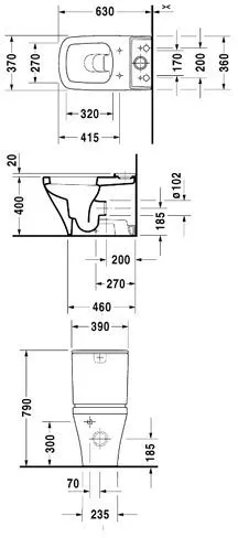 Унитаз напольный (чаша) Duravit DuraStyle 2155090000