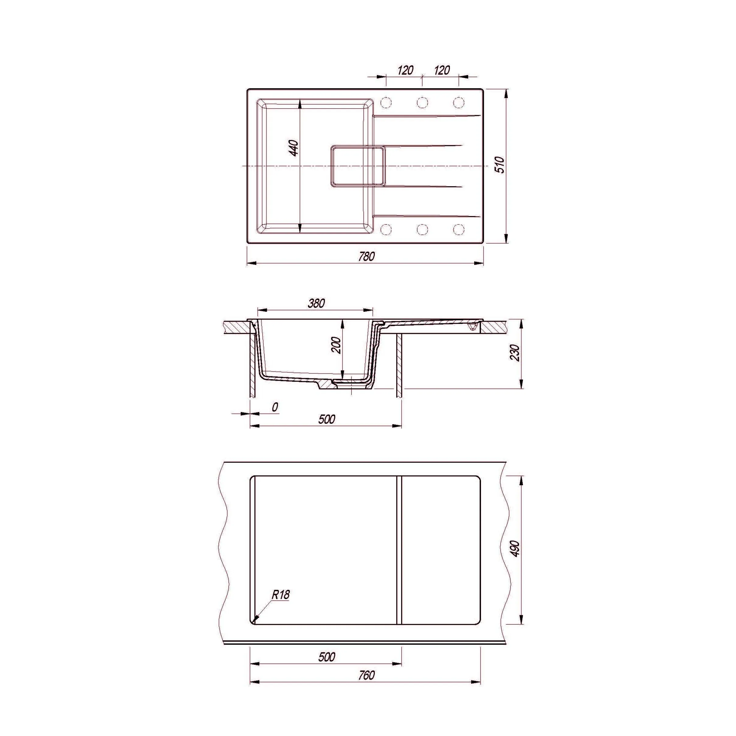 Кухонная мойка Florentina РИВЬЕРА 20.480.C0780.104, бежевый
