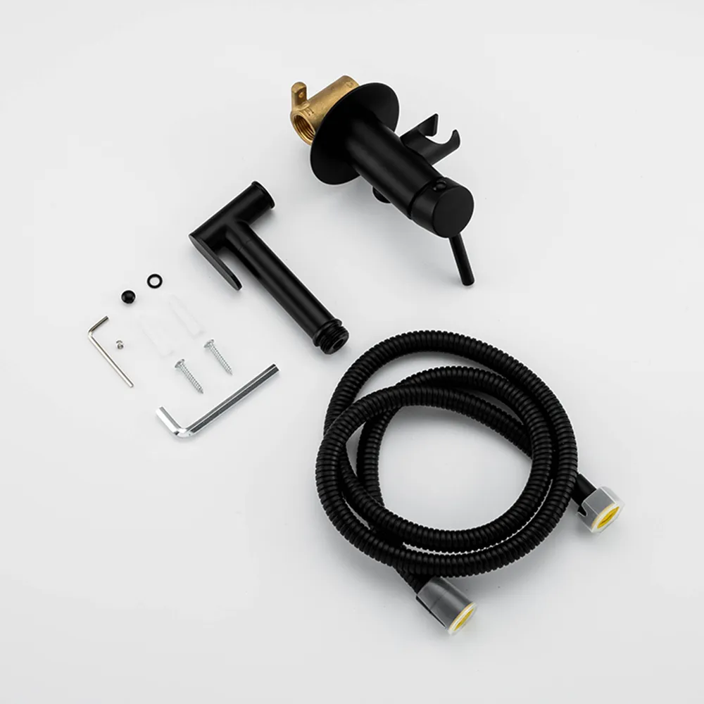Гигиенический душ со смесителем FRAP F7505-6, черный