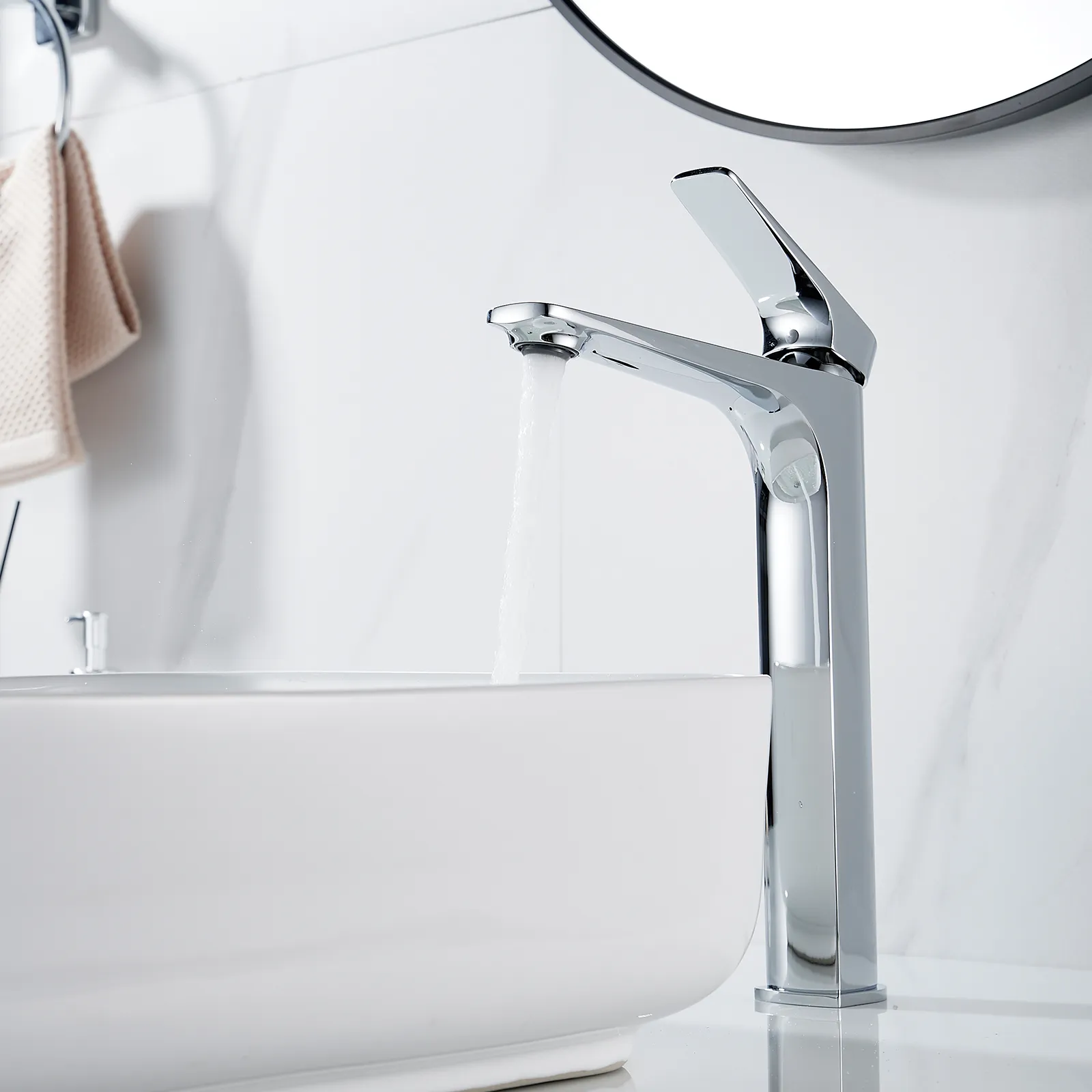 Смеситель для раковины высокий Shevanik S4211, хром