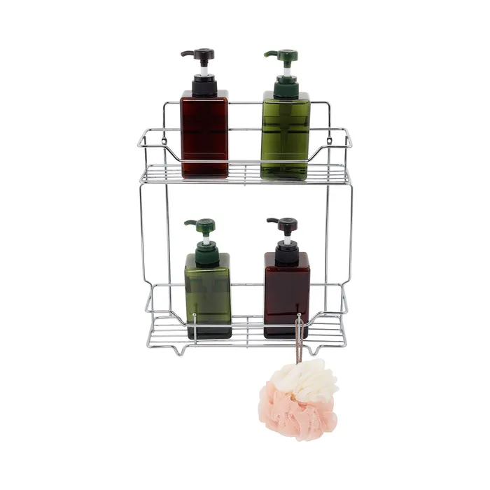 Полка двухъярусная прямая Milardo Grid проволока стальная, хром (GRICS2CM44)