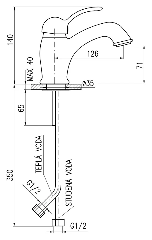 Смеситель для раковины Rav Slezak Labe L026.5