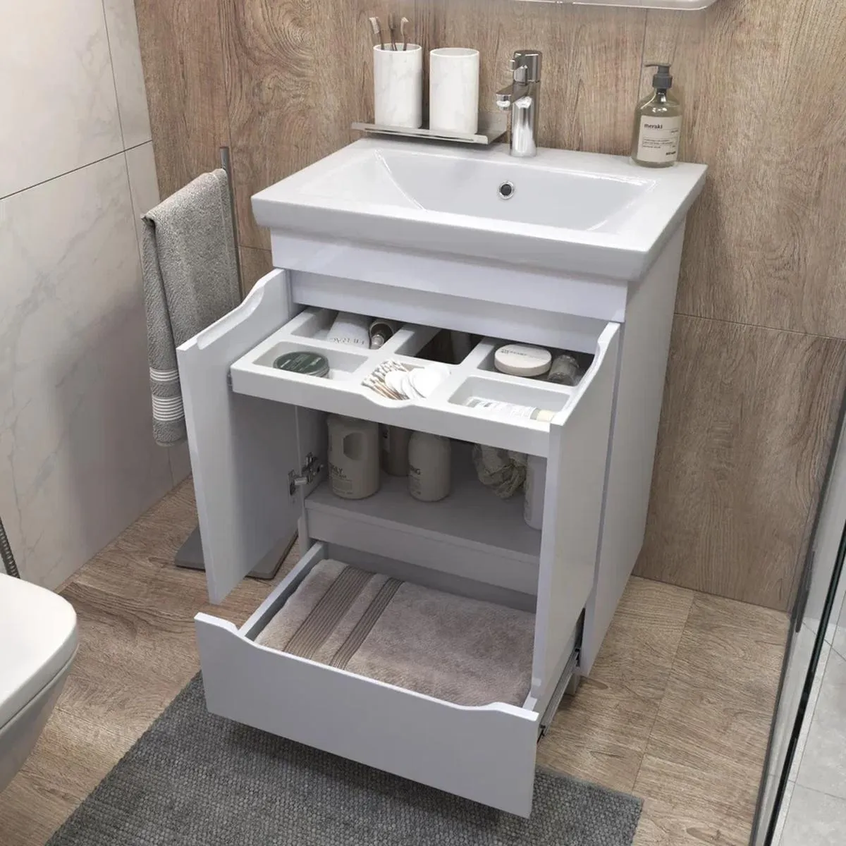 Тумба с раковиной напольная VIGO Grani 284, 60 см