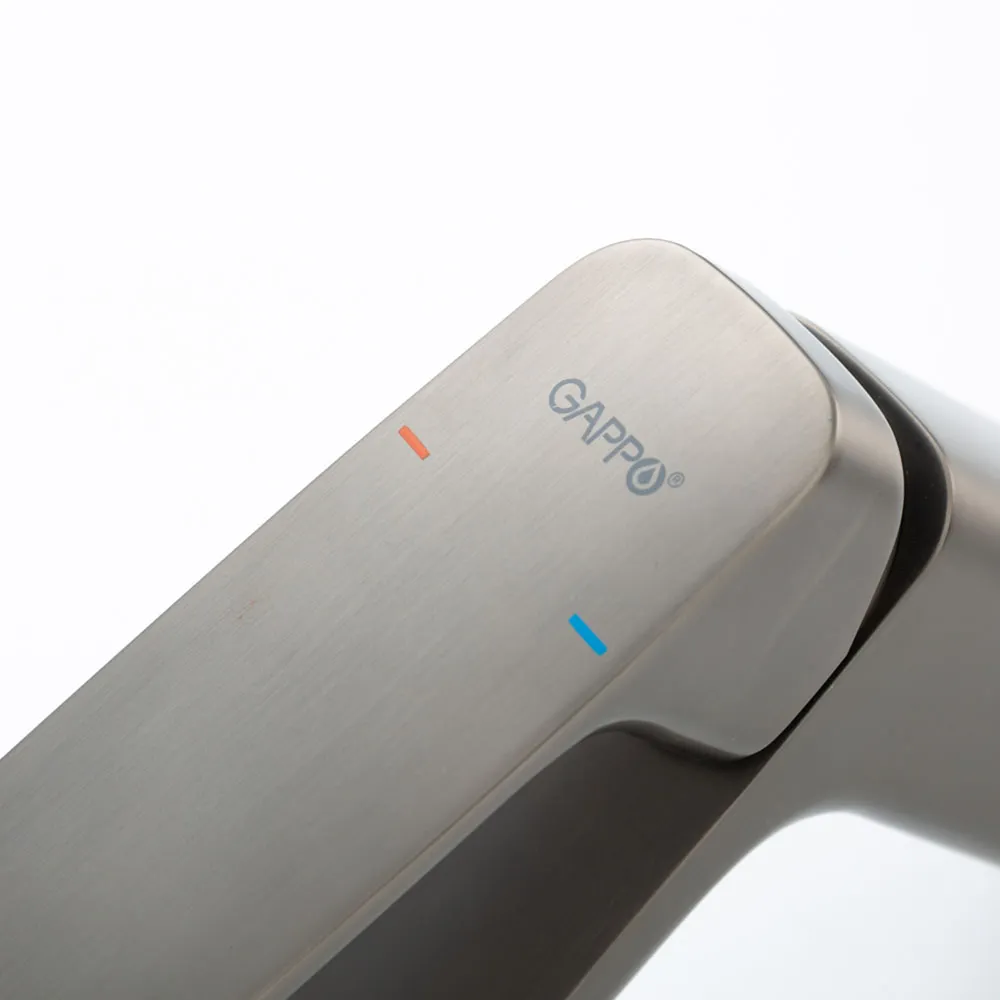 Смеситель для раковины Gappo G1028-9, оружейная сталь