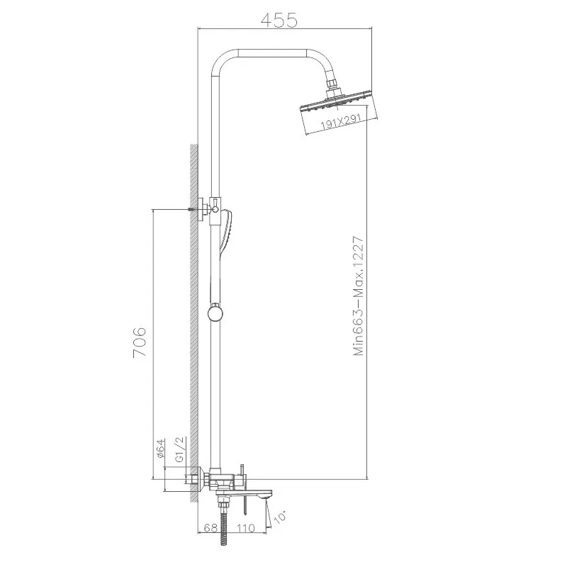 Душевая система Haiba HB24505-3, пепельный