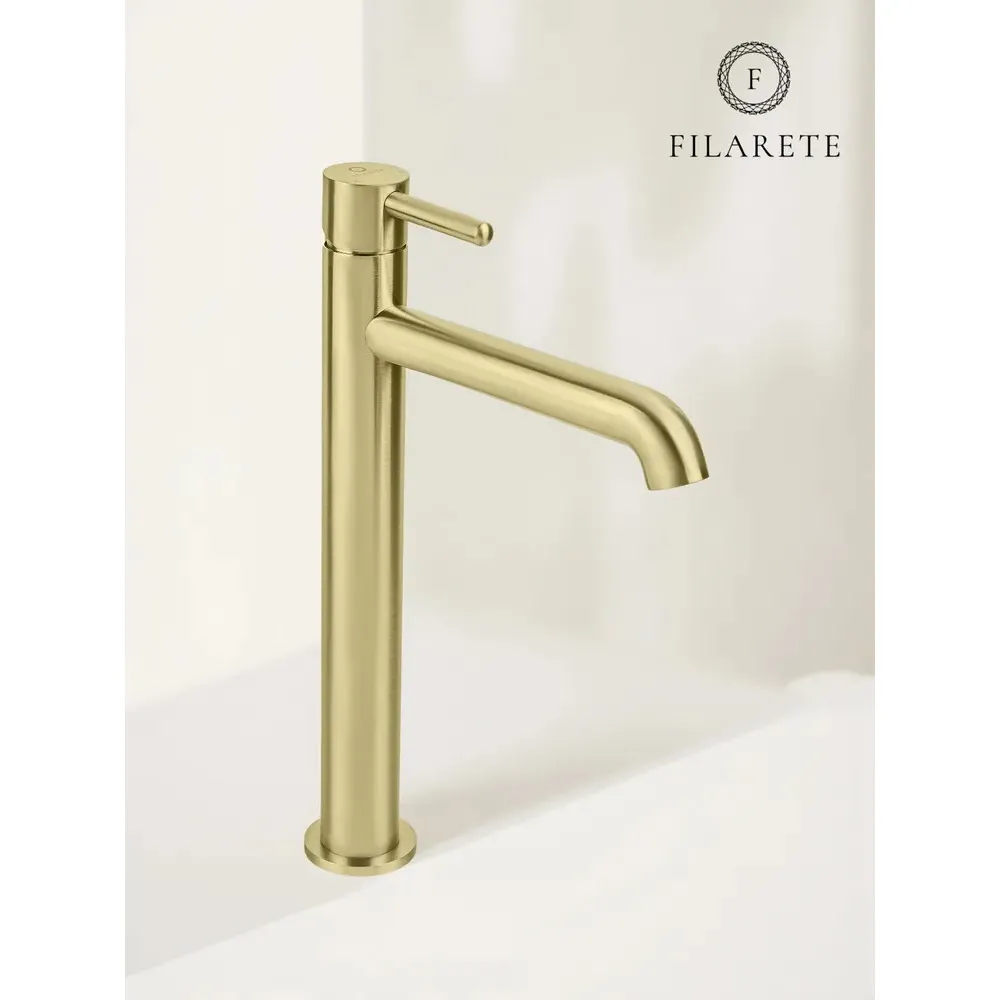 Смеситель для раковины высокий FILARETE Roun FL6020MG, матовое золото