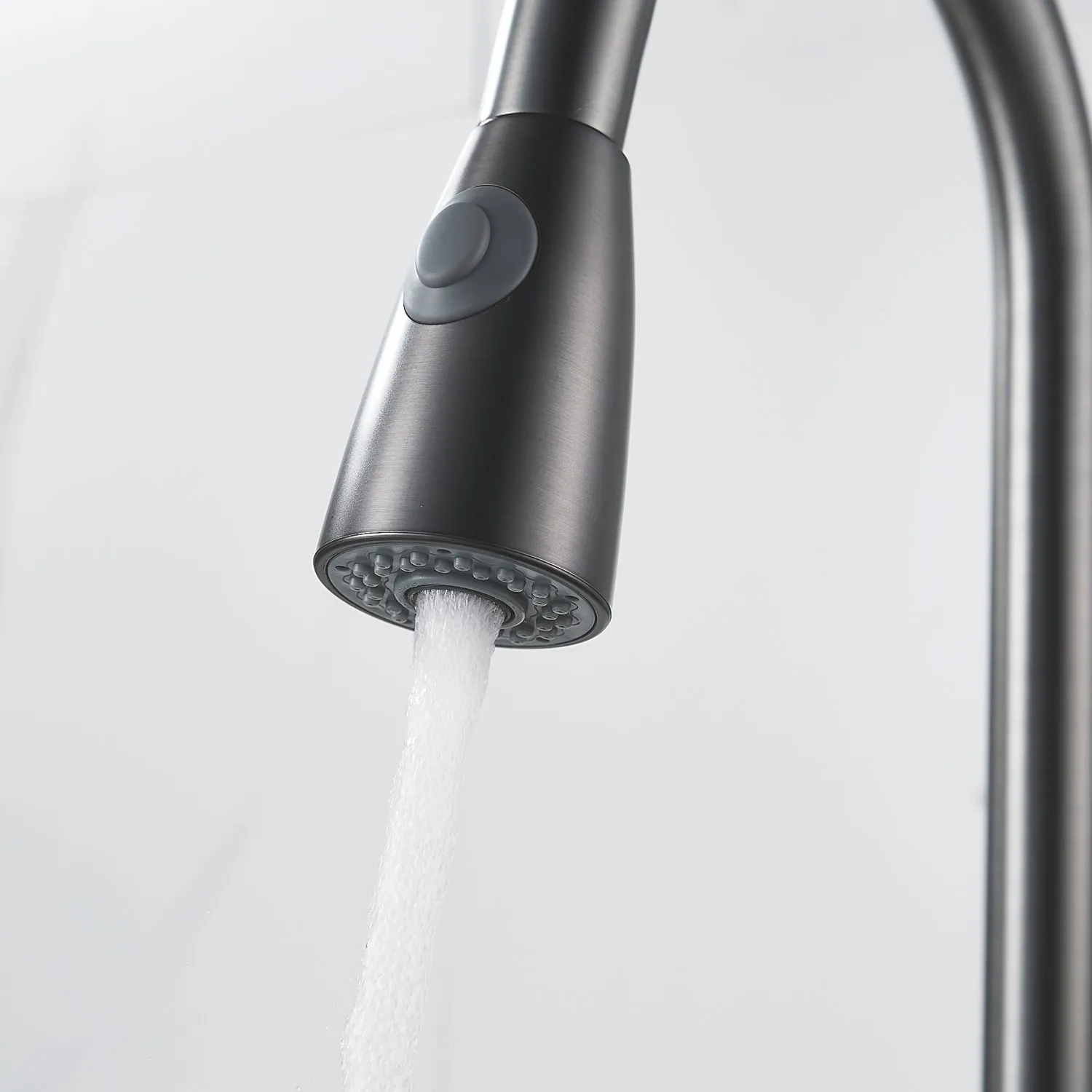 Смеситель для кухни с выдвижным изливом Raffine F213T, оружейная сталь