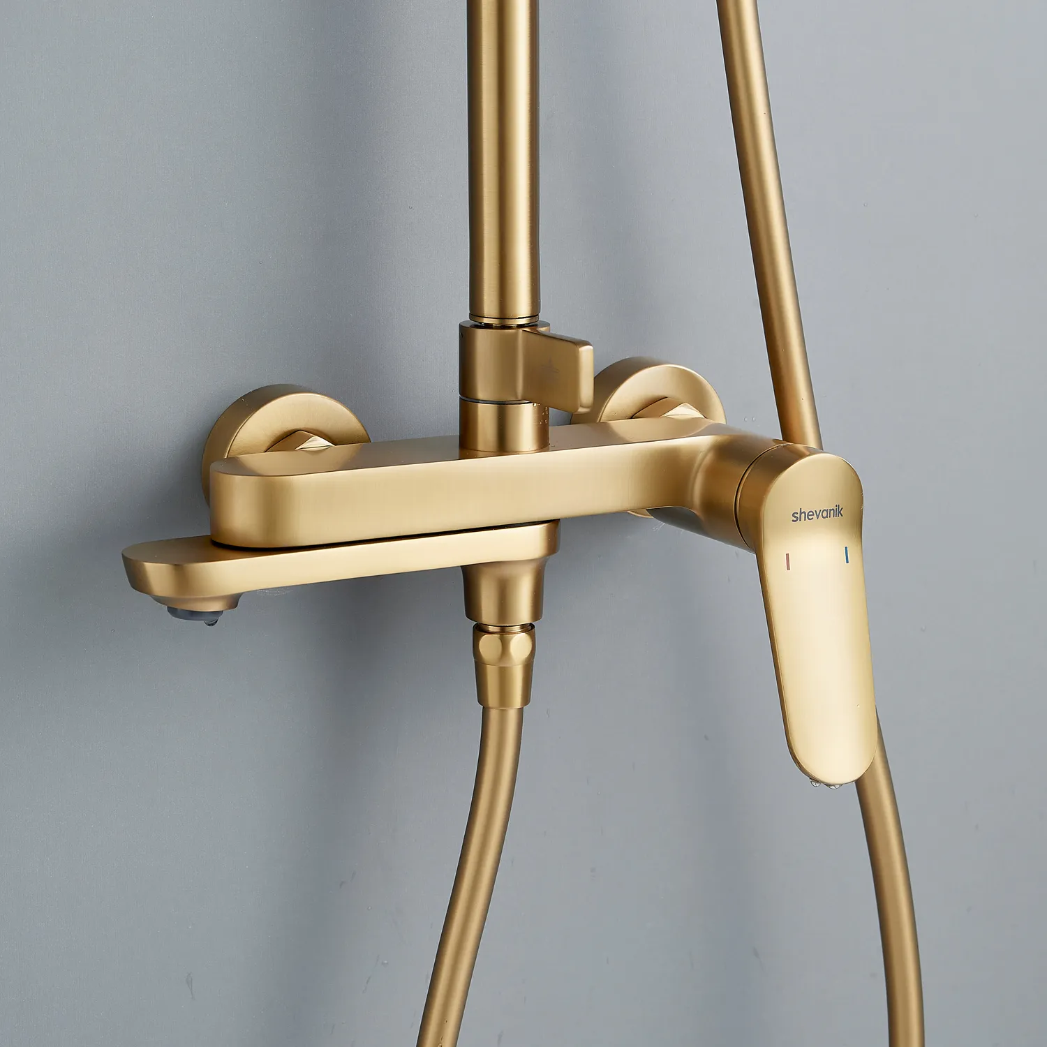Душевая система Shevanik S4336G, золотой сатин