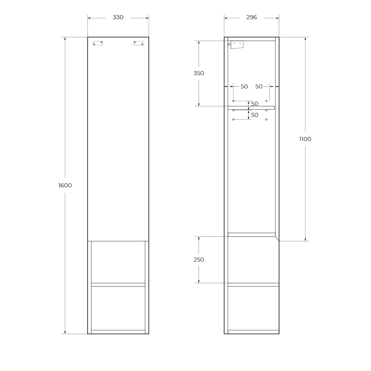 Шкаф подвесной BelBagno Kraft 330х1600х300 мм, Rovere Nebrasca Nature (KRAFT-1600-1A-SC-RNN-R)
